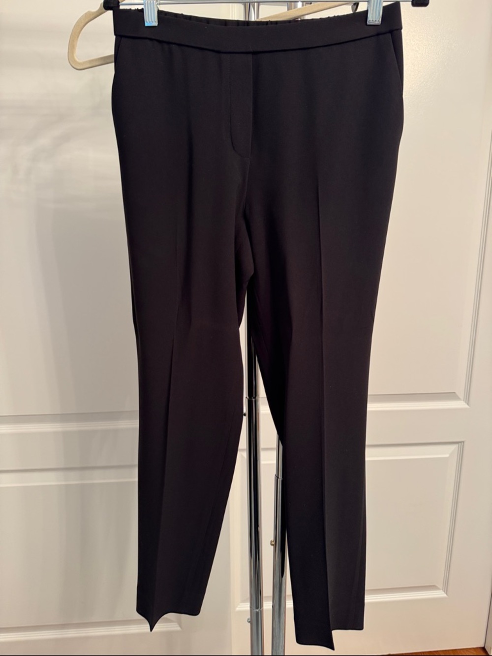 Theory Black Trecca Pull on modern Crepe Trousers